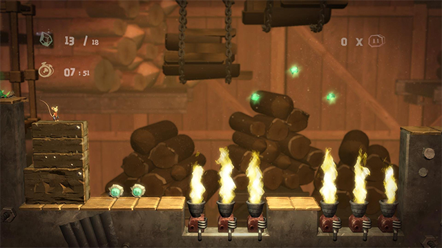How would you place these wooden blocks to pass the flames? The blocks will burn too.